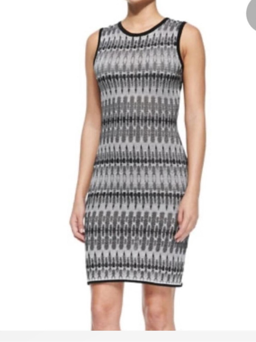 Missoni Sleeveless Black & White Patterned Bodycon Dress